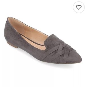 Journee Collection - Women's Mindee Pointed Toe Flats, Gray, Slip On, Size 7.5